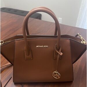Michael Kors Large Avril (Color Luggage) leather satchel